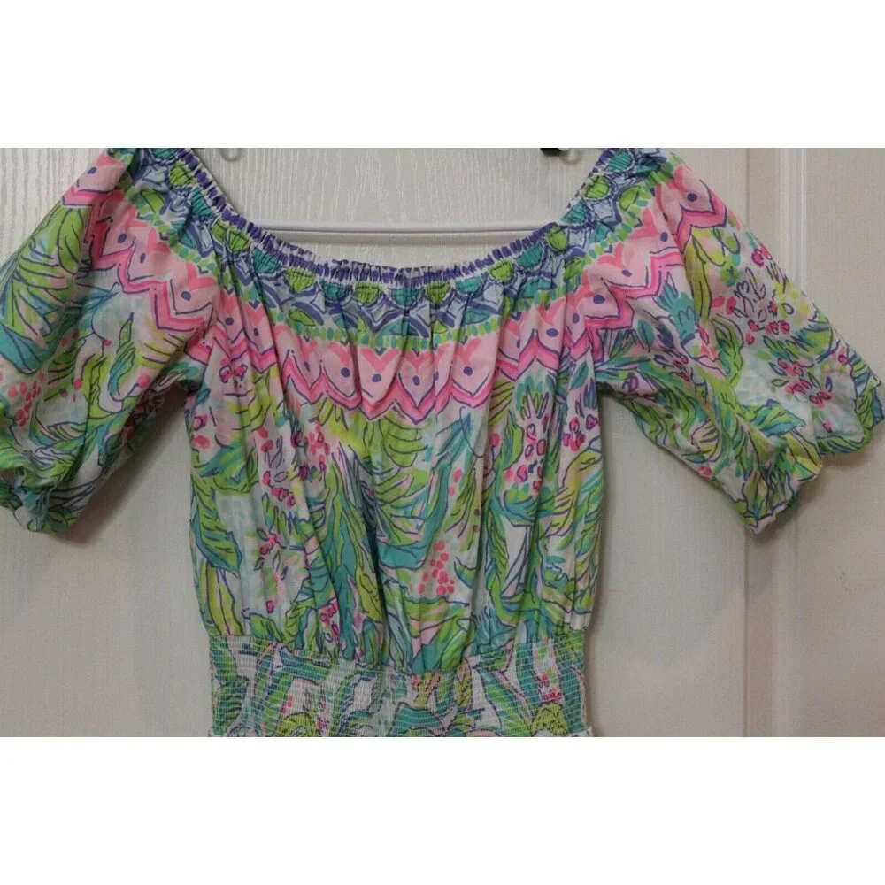 Lilly Pulitzer Dress Camille Womens Size S Off Shoulder Island Hopping Dress - Picture 3 of 11
